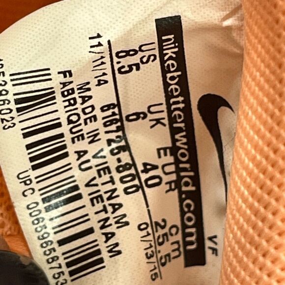 Nike Air Force 1 Low Women’s 8.5 – Orange/Peach Glow Textured Leather - Picture 8 of 8